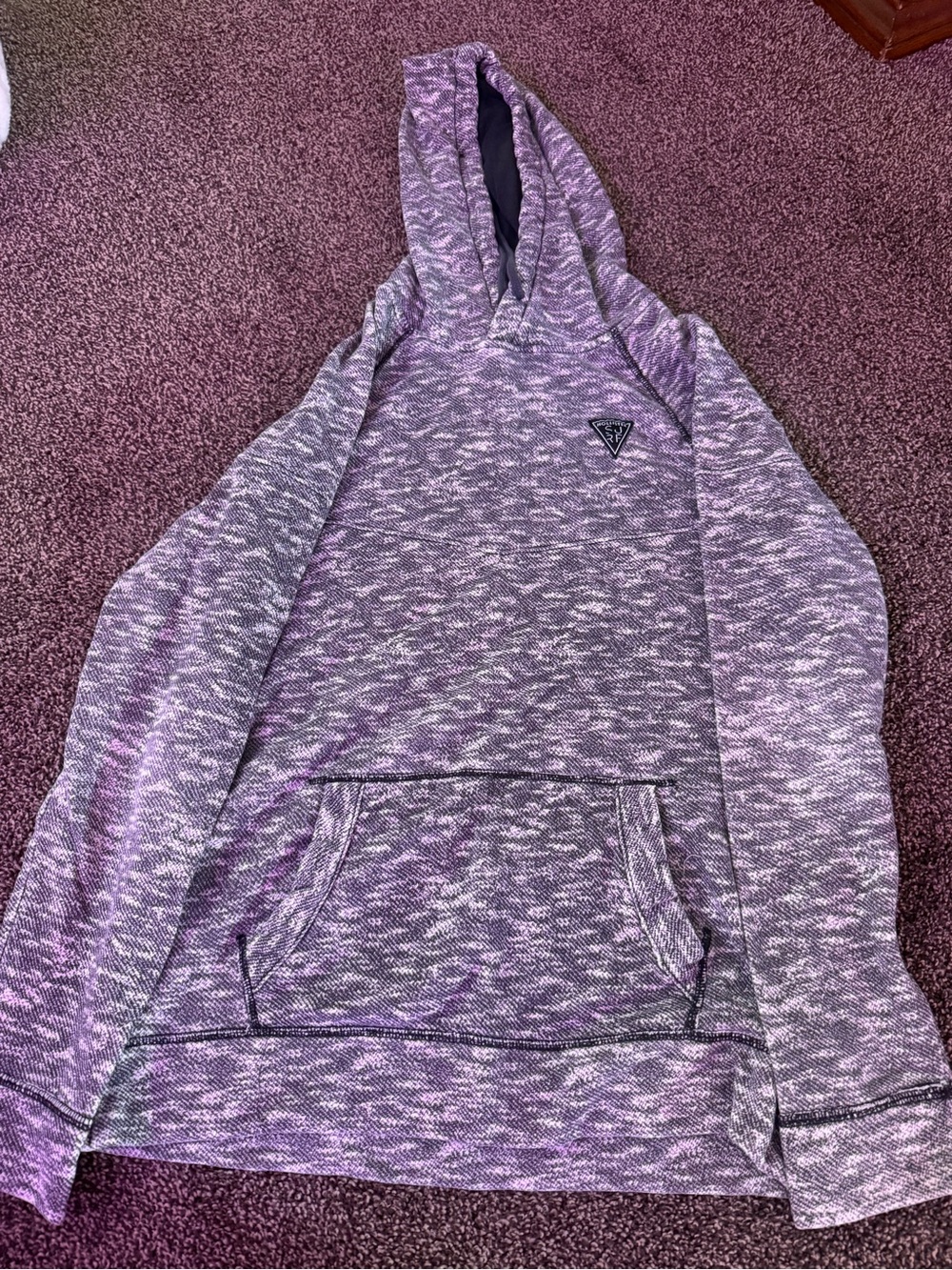 Men's Heathered Grey Hooded Pullover Sweater